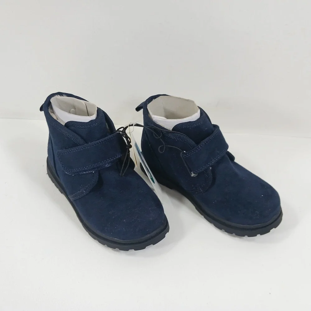 Cat & Jack Magnus Toddler Boys Navy Blue Faux Suede Chukka Boots Size 9 NWT